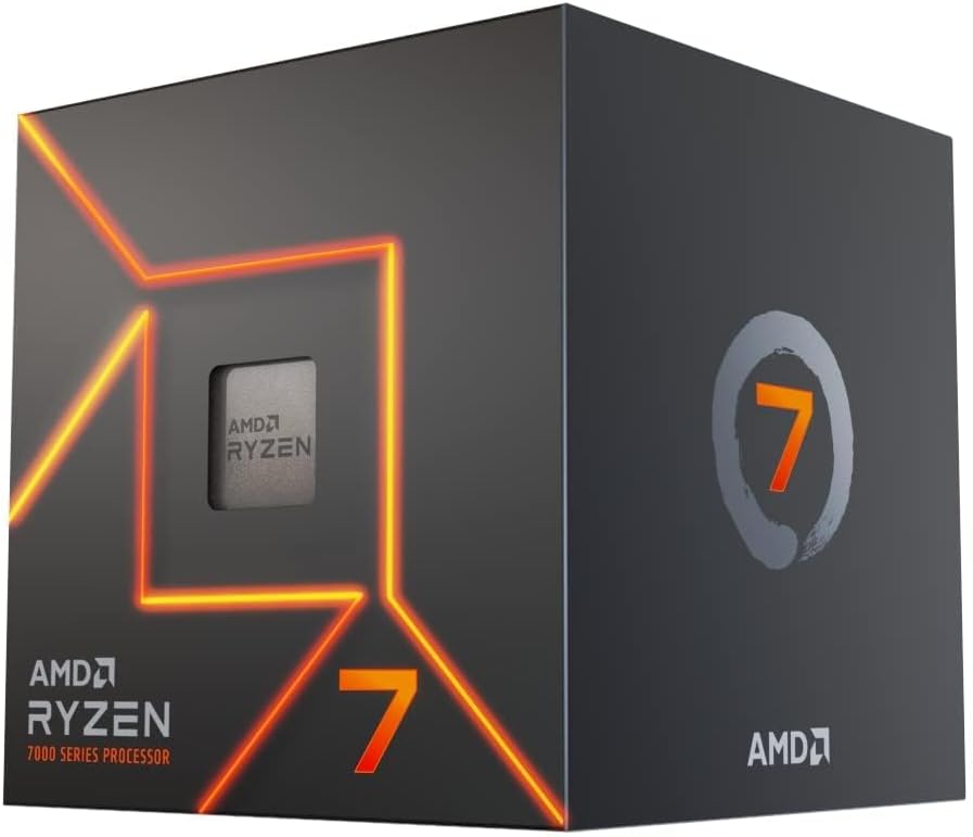 AMD Ryzen 7 7700 8-Core, 16-Thread Desktop Processor, with AMD Wraith Prism Cooler, up to 5.3GHz